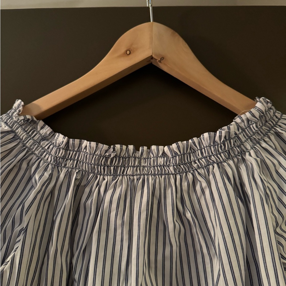 NWT Max Studio Striped Ruffle Tiered Sleeves Top - Picture 4 of 9